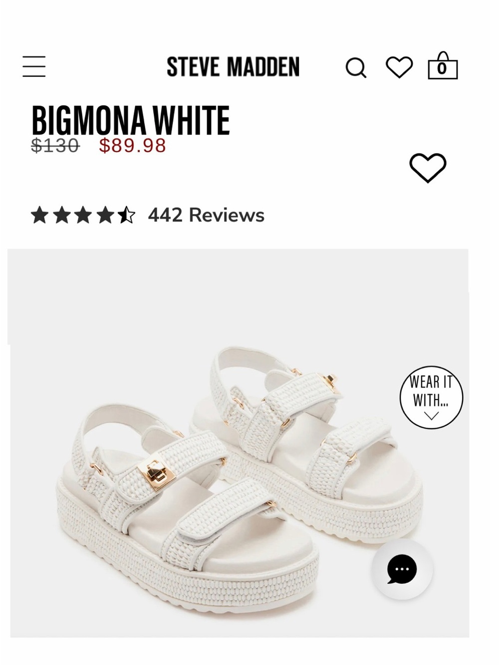 Steve Madden Bigmona Platform Sandals White Raffia Women Size 8.5 - Picture 5 of 15
